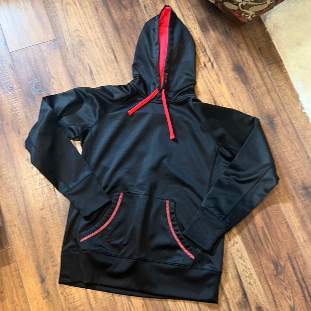 Size Medium Reebok Black & Hot Pink/ Orange Hoodie. Silky feel. NWOT